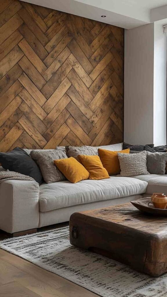 Wall Panel Kayu Tua Gaya Industrial