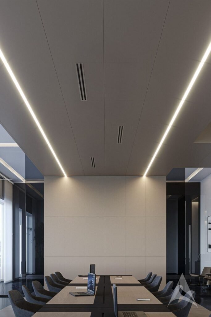 Wall Panel Ruang Meeting Panel Finishing Metal Look