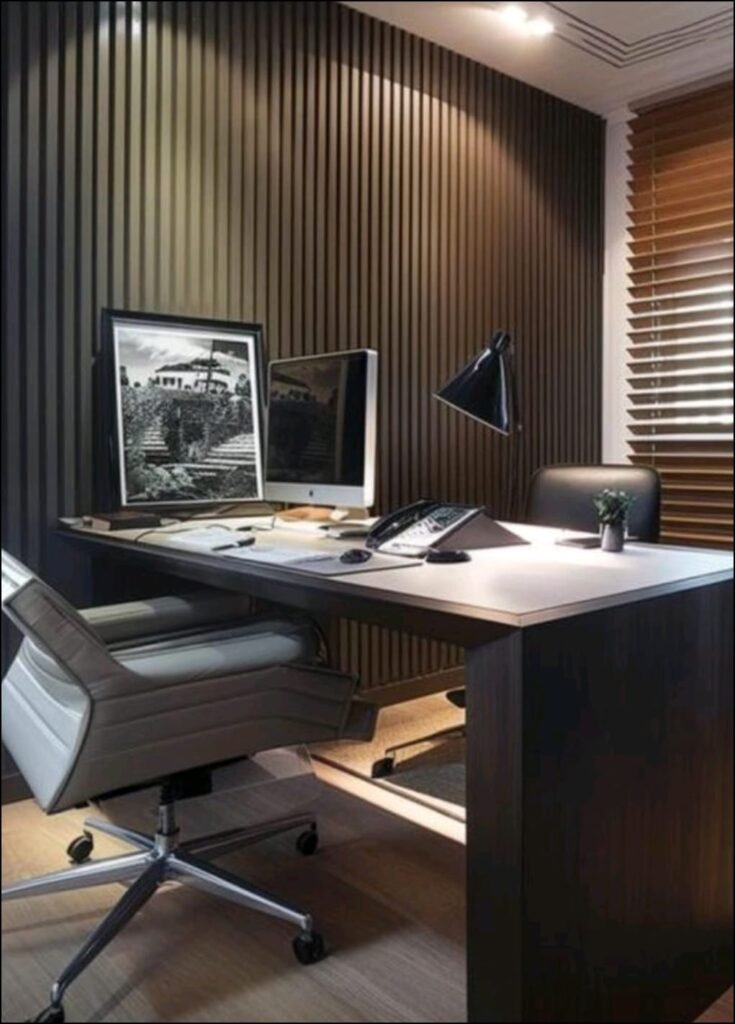 Wall Panel Kayu Gelap Elegan