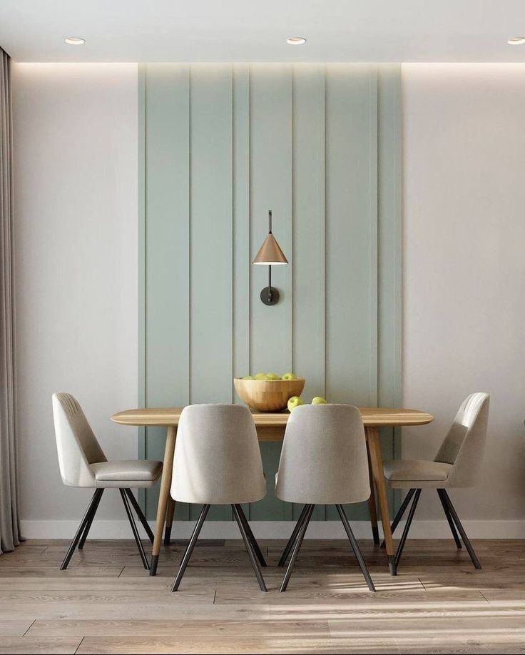 Wall Panel Garis Vertikal Warna Netral Elegan Modern