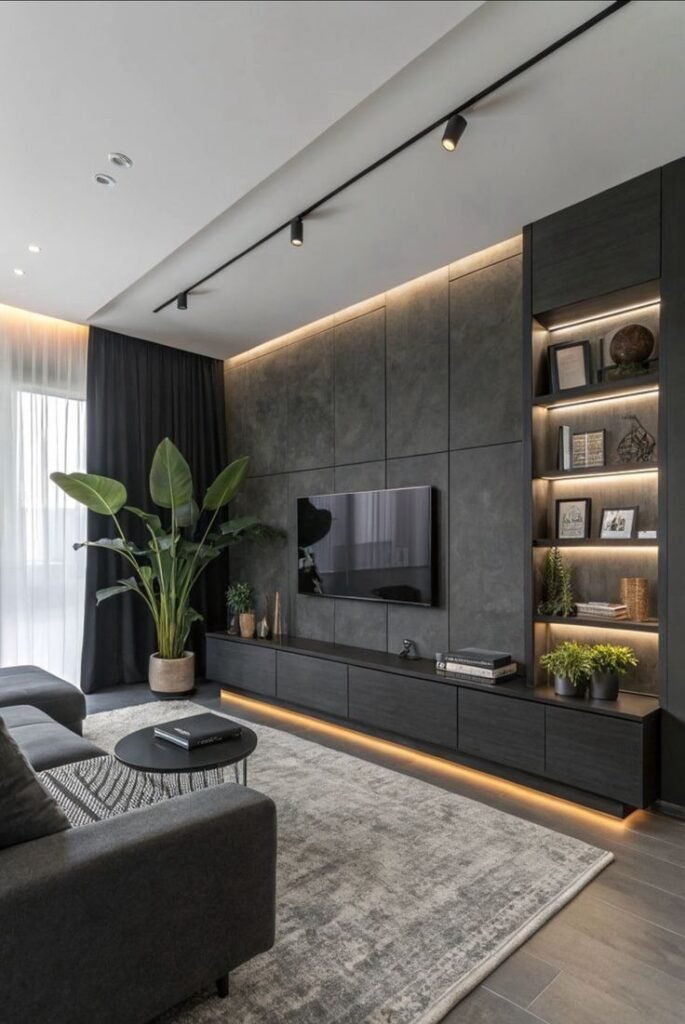 Wall Panel Semen Halus Gaya Industrial Modern