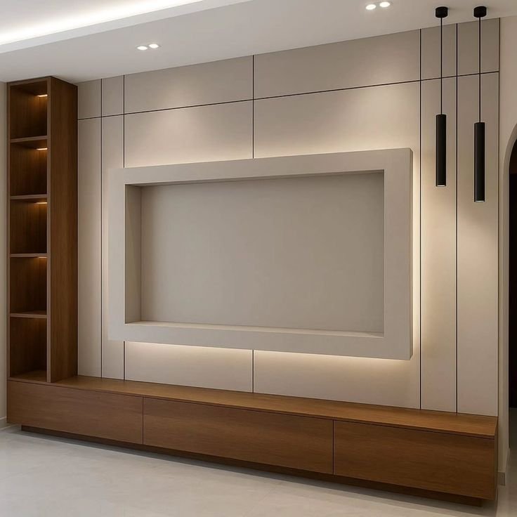 Wall Panel Modern Floating Panel dengan Backlight